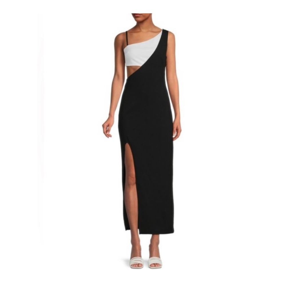 NWT Rachel Roy Color Block Cutout Dress Black/Eggshell Size XS